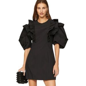 Rhode Varja Dress Black Puff Sleeve Mini Dress Women’s XS